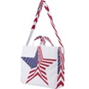 A Star With An American Flag Pattern Square Shoulder Tote Bag View1