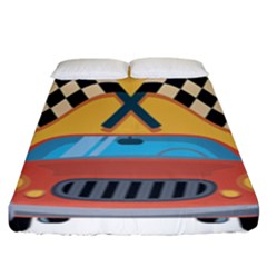 Automobile Car Checkered Drive Fitted Sheet (king Size) by Sudhe