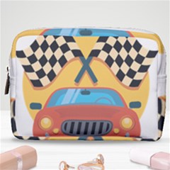 Automobile Car Checkered Drive Make Up Pouch (medium) by Sudhe
