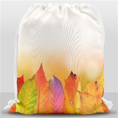 Autumn Leaves Colorful Fall Foliage Drawstring Bag (large) by Sudhe