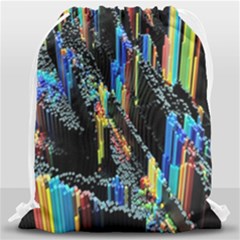 Abstract 3d Blender Colorful Drawstring Bag (large) by Sudhe