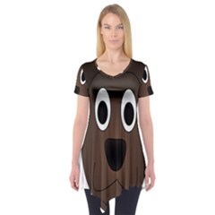 Dog Pup Animal Canine Brown Pet Short Sleeve Tunic  by Sudhe