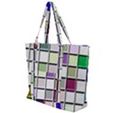 Color Tiles Abstract Mosaic Background Zip Up Canvas Bag View1