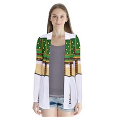 Elephant Indian Animal Design Drape Collar Cardigan by Sudhe