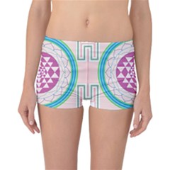 Mandala Design Arts Indian Reversible Boyleg Bikini Bottoms by Sudhe