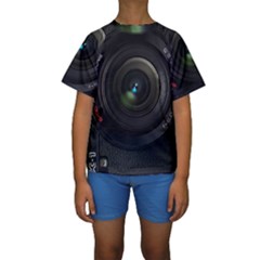 Vintage Camera Digital Kids  Short Sleeve Swimwear by Sudhe