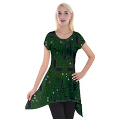 Board Conductors Circuits Short Sleeve Side Drop Tunic by Sudhe