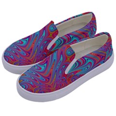 Fractal Bright Fantasy Design Kids  Canvas Slip Ons by Sudhe