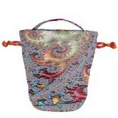 Fractal Artwork Design Pattern Drawstring Bucket Bag by Sudhe