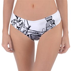 Line Art Drawing Ancient Chariot Reversible Classic Bikini Bottoms by Sudhe