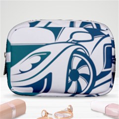 Blue Vector Car Make Up Pouch (small) by Sudhe