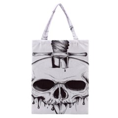 Skull Knife Euclidean Vector Skull Sword Inserted Classic Tote Bag by Sudhe