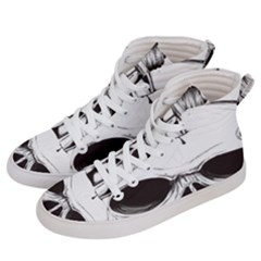Skull Knife Euclidean Vector Skull Sword Inserted Women s Hi-top Skate Sneakers by Sudhe