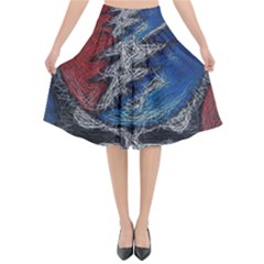 Grateful Dead Logo Flared Midi Skirt by Sudhe