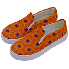 Texture Background Pattern Kids  Canvas Slip Ons by Pakrebo
