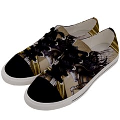 Awesome Steampunk Unicorn With Wings Men s Low Top Canvas Sneakers by FantasyWorld7