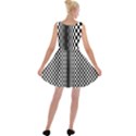 Art Optical Black White Contrast Velvet Skater Dress View2