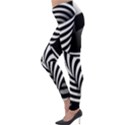 Op Art Black White Drawing Lightweight Velour Leggings View3