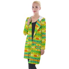 Birds Beach Sun Abstract Pattern Hooded Pocket Cardigan by Pakrebo