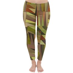 Earth Tones Geometric Shapes Unique Classic Winter Leggings by Mariart