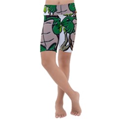 Amphibian Animal Cartoon Reptile Kids  Lightweight Velour Cropped Yoga Leggings by Sudhe