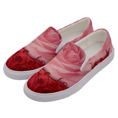 Elegant Floral Design, Wonderful Roses Men s Canvas Slip Ons by FantasyWorld7