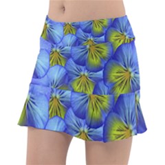 Flowers Pansy Background Purple Tennis Skirt by Mariart