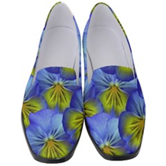 Flowers Pansy Background Purple Women s Classic Loafer Heels by Mariart