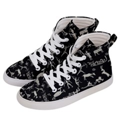 Petroglyph Nordic Beige And Black Background Petroglyph Nordic Beige And Black Background Women s Hi-top Skate Sneakers by snek