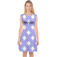 Textile Cross Seamless Pattern Capsleeve Midi Dress by Pakrebo