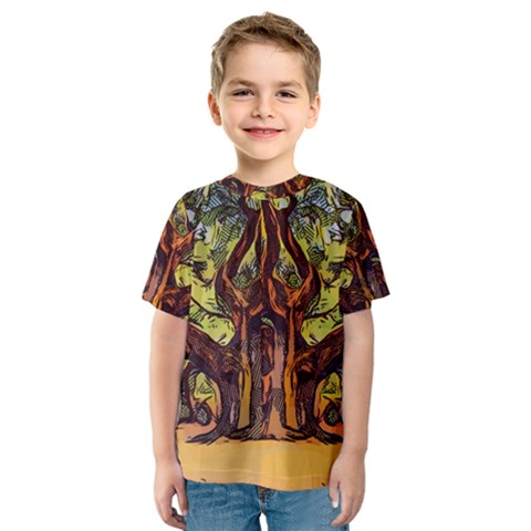 Tree Monster Maestro Landscape Kids  Sport Mesh Tee by Pakrebo