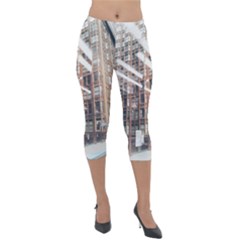 Chicago L Morning Commute Lightweight Velour Capri Leggings  by Riverwoman
