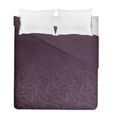 Organic Olive Leaves Pattern Hand Drawn Purple Red Wine Duvet Cover Double Side (full/ Double Size) by genx