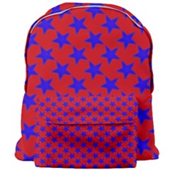 Blue Stars Pattern On Red Giant Full Print Backpack by BrightVibesDesign