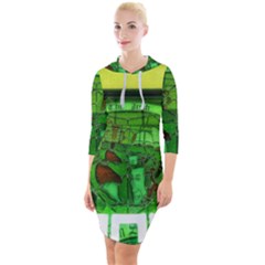 Dublin Scioto Irish Window Quarter Sleeve Hood Bodycon Dress by Riverwoman