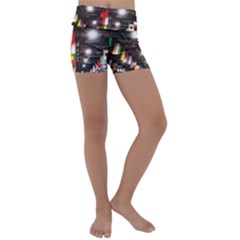 Flags Of Dublin Scioto Kids  Lightweight Velour Yoga Shorts by Riverwoman