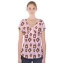 Shopping Bag Pattern Pink Short Sleeve Front Detail Top View1