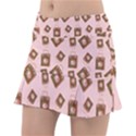 Shopping Bag Pattern Pink Tennis Skirt View1