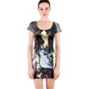 Chocolate Short Sleeve Bodycon Dress View1