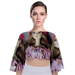 Cute In Pink Tie Back Butterfly Sleeve Chiffon Top by snowwhitegirl
