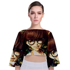 Olivia In The Fields Tie Back Butterfly Sleeve Chiffon Top by snowwhitegirl