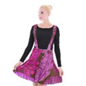 Tropical Pink Leaves Suspender Skater Skirt View1
