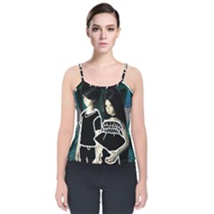 Dolls In Living Room Velvet Spaghetti Strap Top by snowwhitegirl