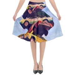 Pretty Colors Cars Flared Midi Skirt by StarvingArtisan