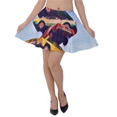 Pretty Colors Cars Velvet Skater Skirt by StarvingArtisan