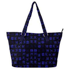 Neon Oriental Characters Print Pattern Full Print Shoulder Bag by dflcprintsclothing