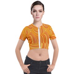 Electric Field Art Xxv Short Sleeve Cropped Jacket by okhismakingart