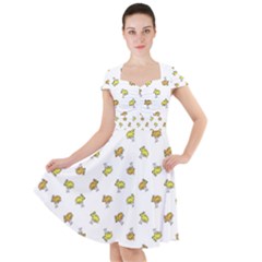 Birds, Animal, Cute, Sketch, Wildlife, Wild, Cartoon, Doodle, Scribble, Fashion, Printed, Allover, For Kids, Drawing, Illustration, Print, Design, Patterned, Pattern Cap Sleeve Midi Dress by dflcprintsclothing