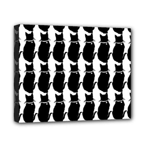 Cat Silouette Pattern Canvas 10  X 8  (stretched) by snowwhitegirl