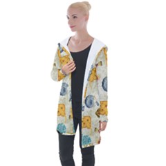 Sea World Vintage Pattern Longline Hooded Cardigan by Valentinaart